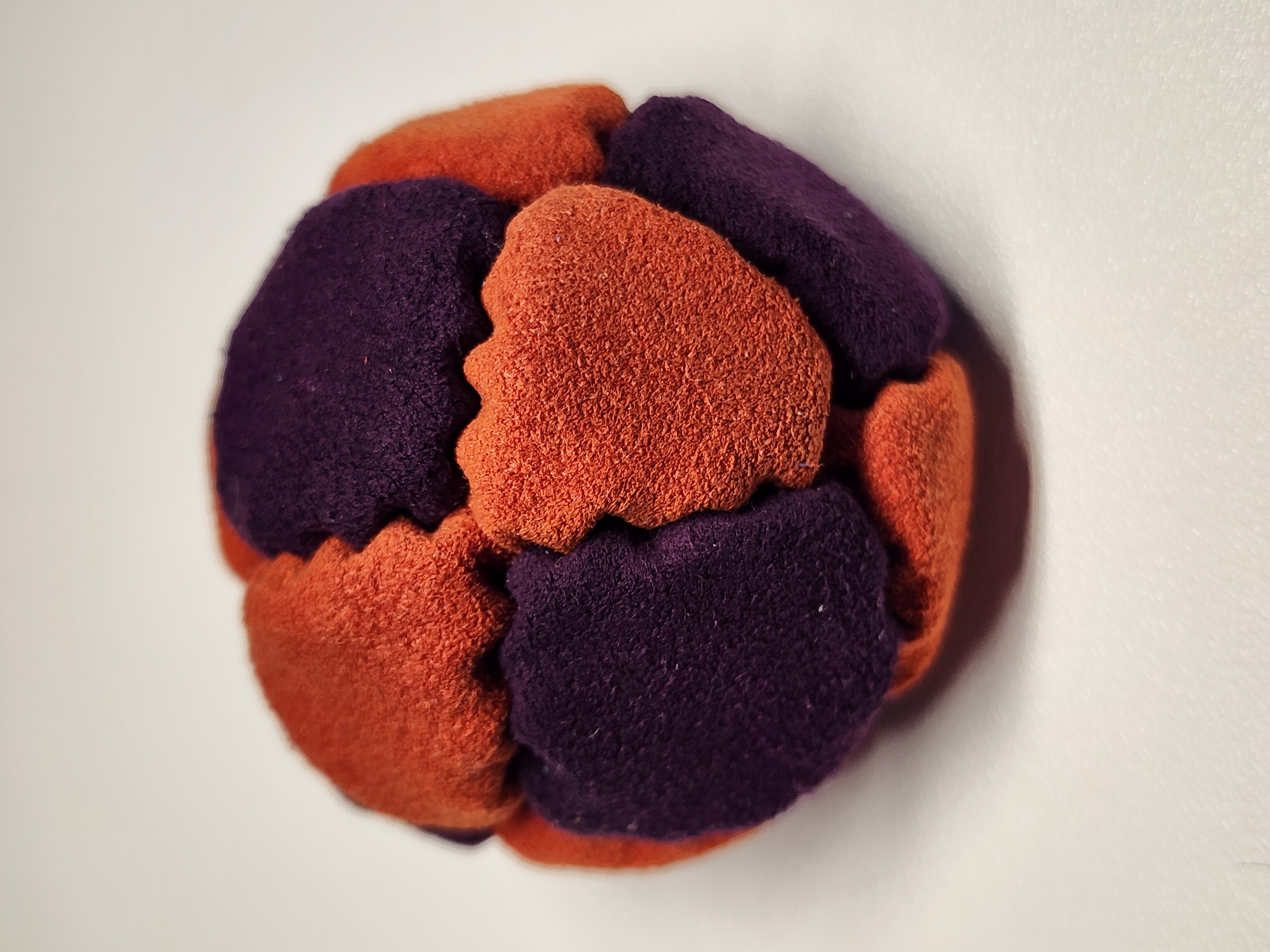 14-Panel Freestyle Footbag by G (#5) — Stitched by freestyle player G. 14-panel footbag (2 inch, 65g) made with Ultrasuede LX and stainless steel fill — the best materials for freestyle. Built to hold up to real play, not fall apart after a week.