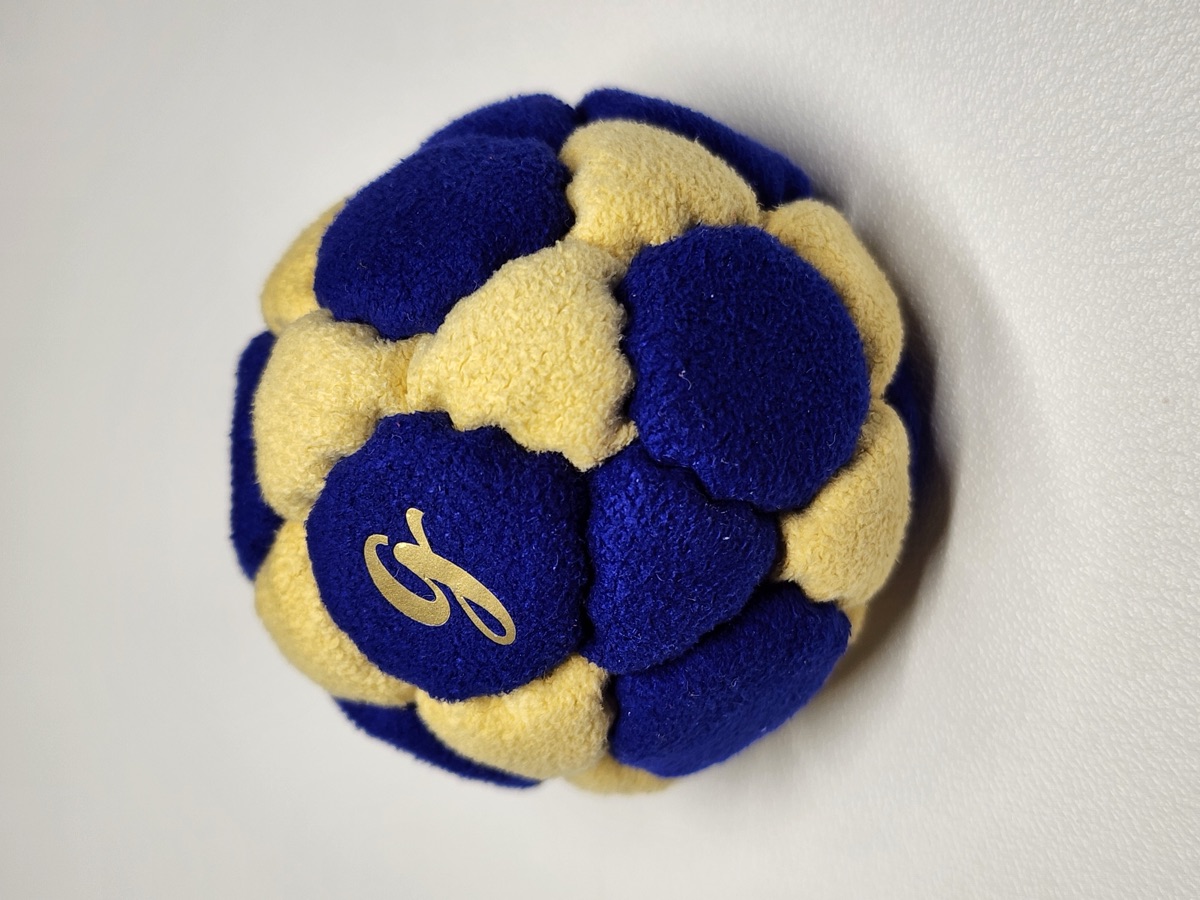 32-Panel Footbag by G (#69) — Stitched by freestyle player G. A 32-panel pro freestyle bag made from Lamous — a smooth, consistent synthetic suede with excellent grip and durability. 32 panels, 1.9 inch, 65g.